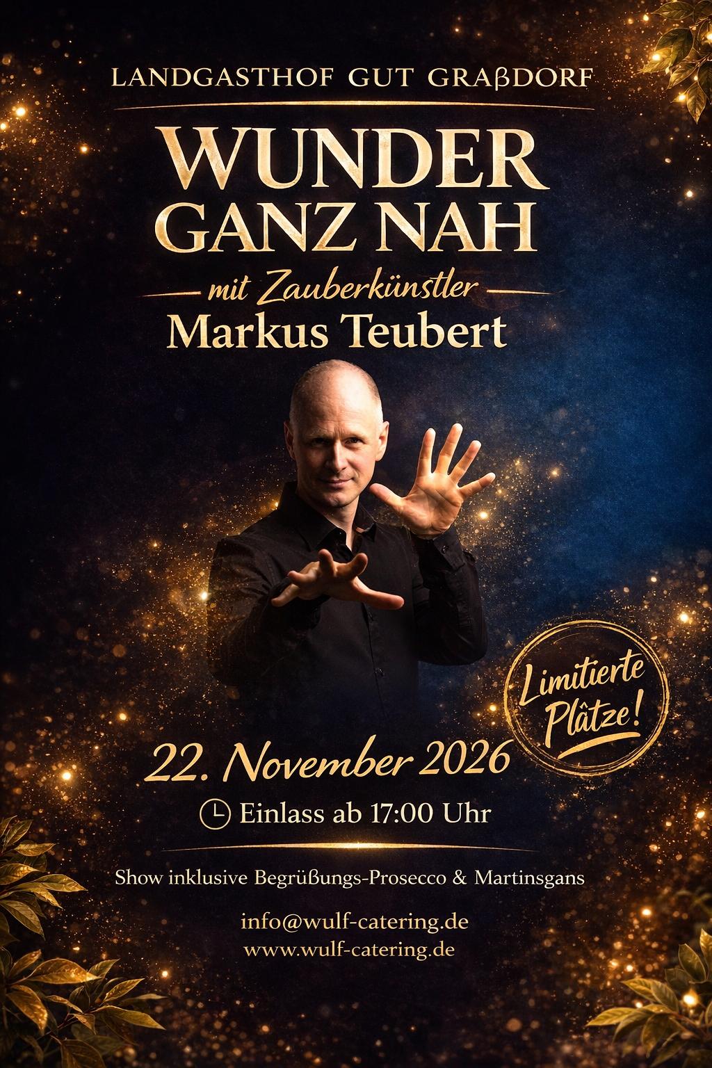 Wunder ganz nah – Dinnershow im Landgasthof Gut Graßdorf