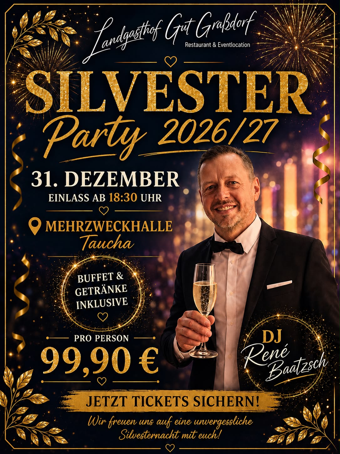Silvesterparty in der Mehrzweckhalle Taucha